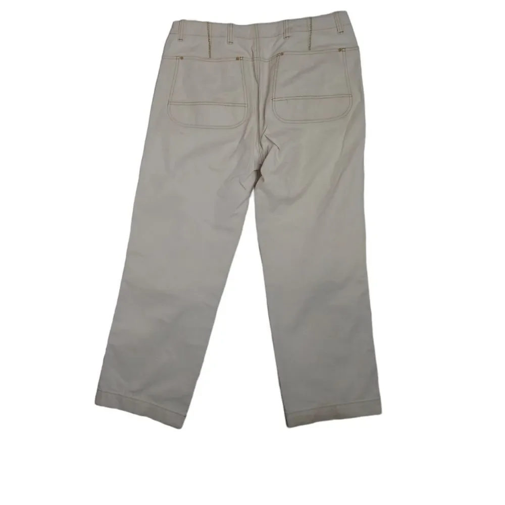 VINTAGE LL‎ Bean cream double knee straight leg gorp work pants 36x32